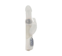 Silicone Jack Rabbit Waterproof 5 Inch White